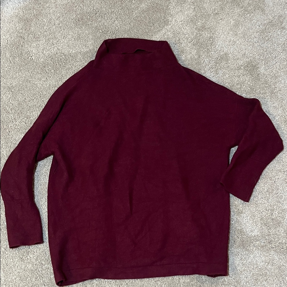 Chic Maroon Turtleneck Sweater